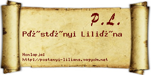 Pöstényi Liliána névjegykártya